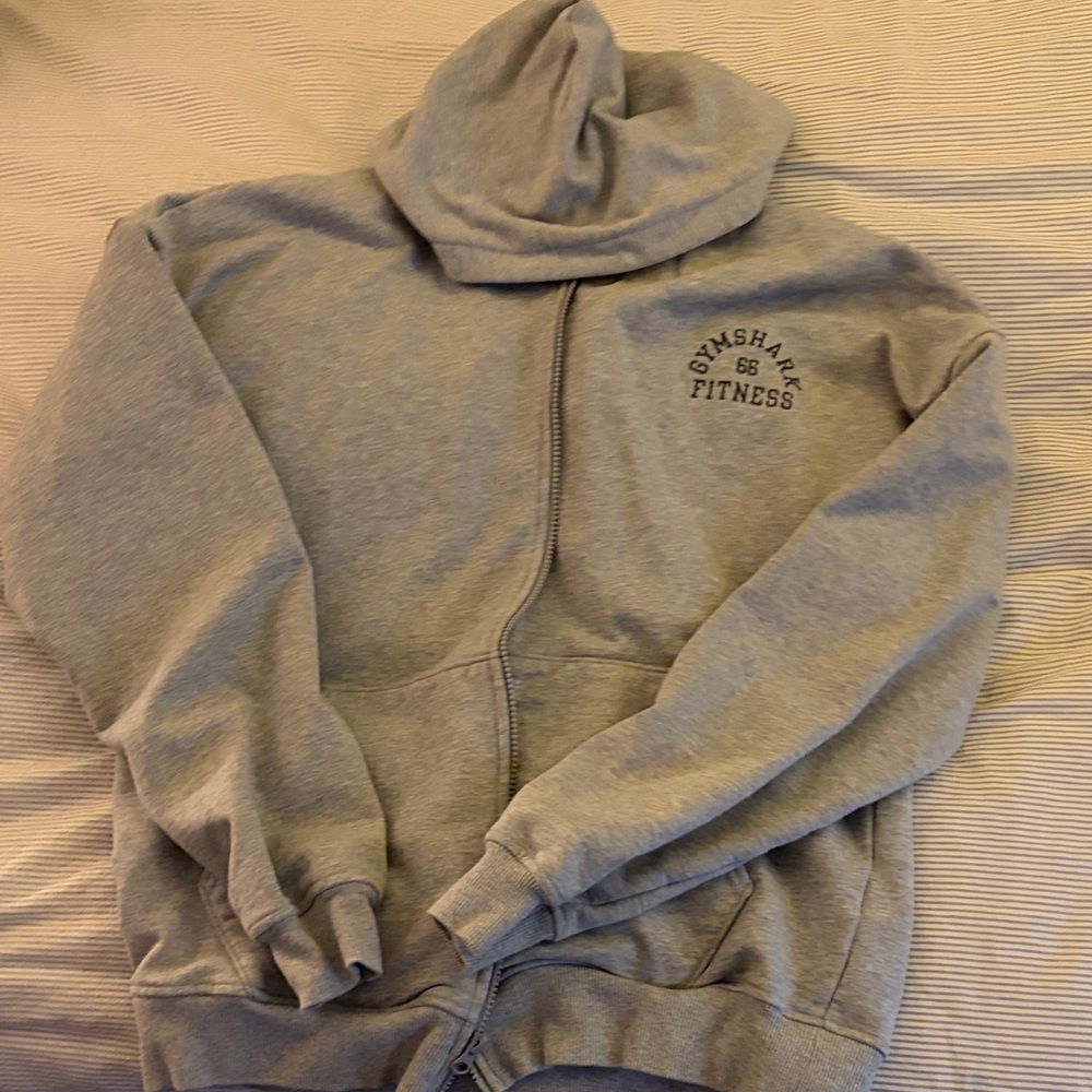 Gymshark Heather Gray Zip-Up Hoodie